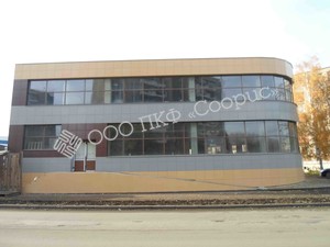 Монтаж вентилируемого фасада в торговом комплексе в Челябинске, ул. Болейко. Фото 13