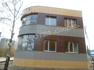 Монтаж вентилируемого фасада в торговом комплексе в Челябинске, ул. Болейко. Фото 12